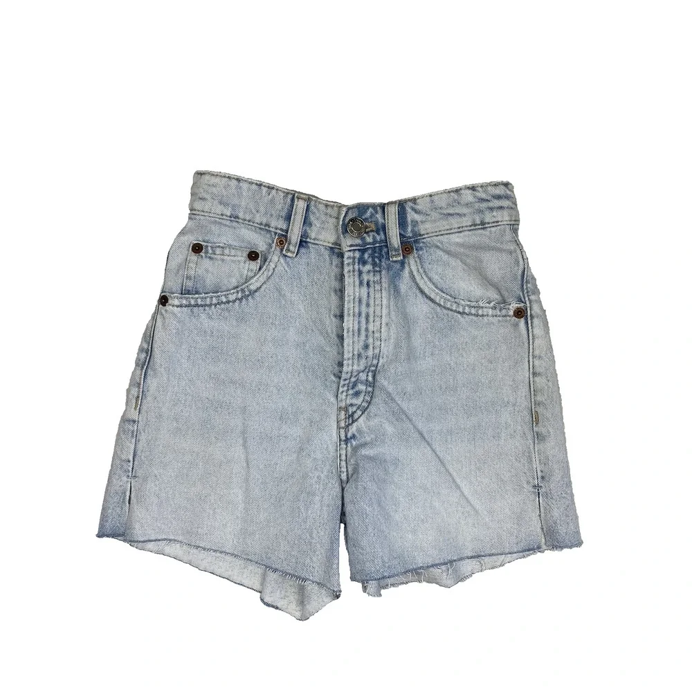 Zara Jean Shorts Womens 00 NEW High Rise Lightwash Casual Beachy Summer Denim